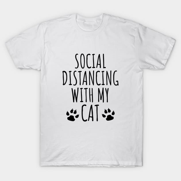 Social distancing with my cat T-Shirt by LunaMay